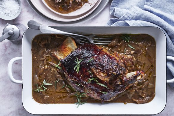 Adam Liaw's lamb shoulder with rosemary and stout