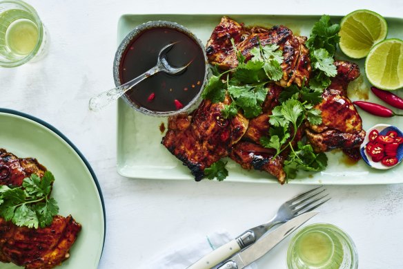 Adam Liaw's barbecued chicken with oyster sauce dressing