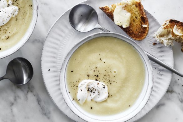 Adam Liaw’s cauliflower and yoghurt soup.