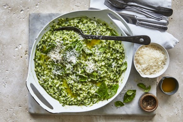 Jill Dupleix’s green herb risotto.