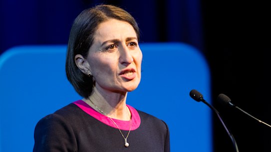 Premier Gladys Berejiklian at the NSW Liberal campaign.