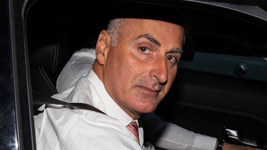 Drummoyne MP John Sidoti leaves the ICAC after his first day giving evidence.