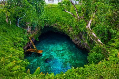 To Sua Ocean Trench, Samoa’s iconic swimming hole on Upolu island.