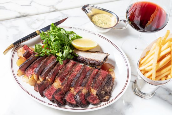 Cote de boeuf for two served at Victor Churchill in Melbourne.
