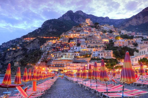 Beautiful Positano surprised at sunset. credit: istock
one time use for Traveller only