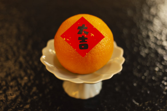 Fresh fruit as a sign of prosperity at Wang Wang BBQ.