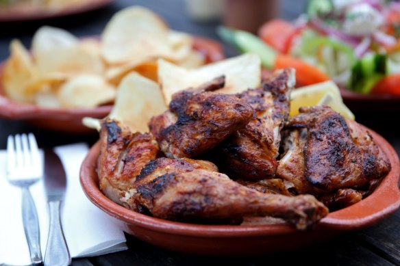Chicken and chips at Frango.