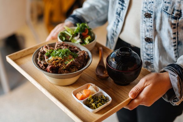 Wagyu beef donburi at Dopa by Devon.