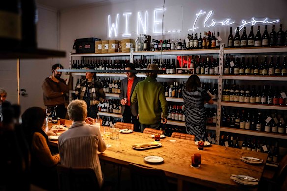 Inside Winespeake Cellar and Deli in Daylesford.