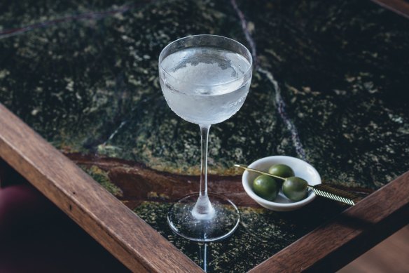 An ice-cold martini at Caretaker’s Cottage in Melbourne’s CBD.
