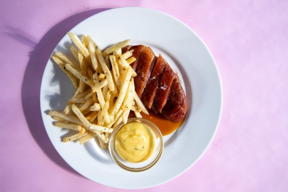 Duck frites at Bistrot 916.