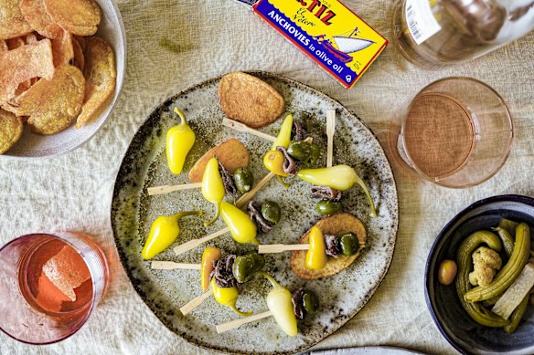 Anchovy-laden gildas have become a popular bar snack in recent times.