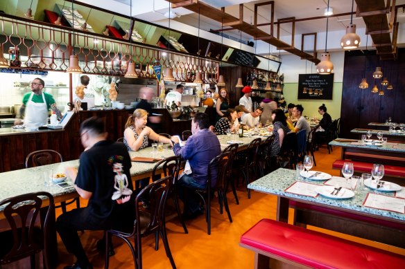 The long table at Bastardo in Surry Hills.