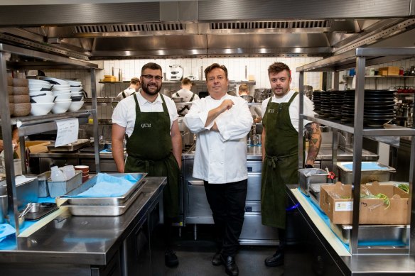 Peter Gilmore from Quay with co-head chefs Troy Crisante and Tim Mifsud. 