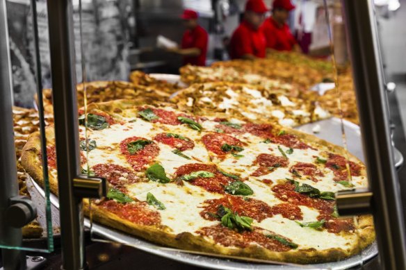 Pizza by the slice in New York City.

