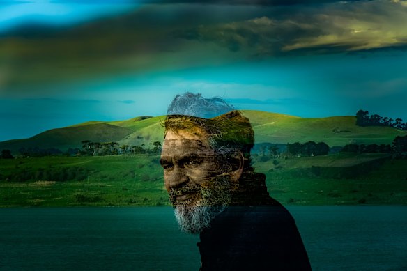 A band of armed squatters and shepherds on horseback, led by Frederick Taylor, ambushed an encampment of Aboriginal people and murdered almost all of them while they slept under the shadow of Mount Noorat near Terang in 1839. John Clarke, a Girai  Wurrung man of the Eastern Maar, pictured in the area, says “that place where those people were murdered was already like a refugee camp. There were three or four mobs [clans] camped together.” Some of the victims had fled previous assaults or threats by white settlers and left their Country in the hope of safety.