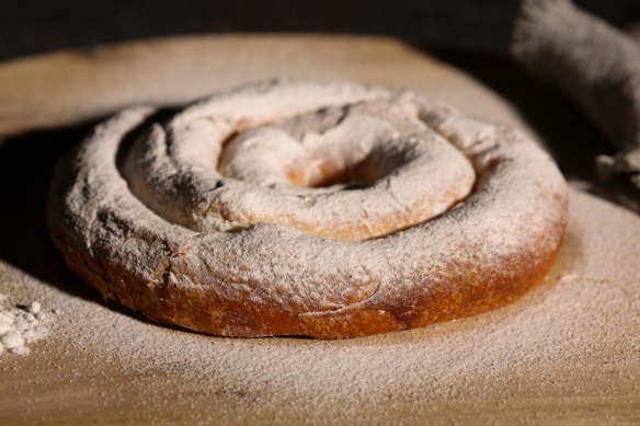 An ensaimada, a traditional Spanish pastry, from La Colmena in Prahran.