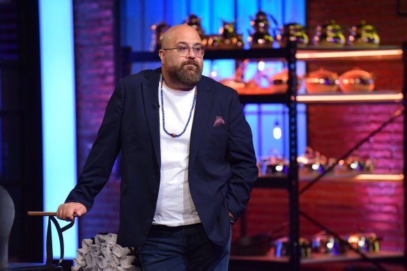 Chef Somer Sivrioglu on the set of MasterChef Turkey.