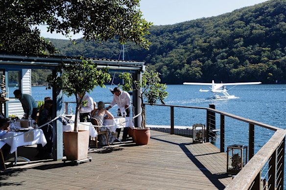 Some diners arrive at Cottage Point Inn via seaplane. 