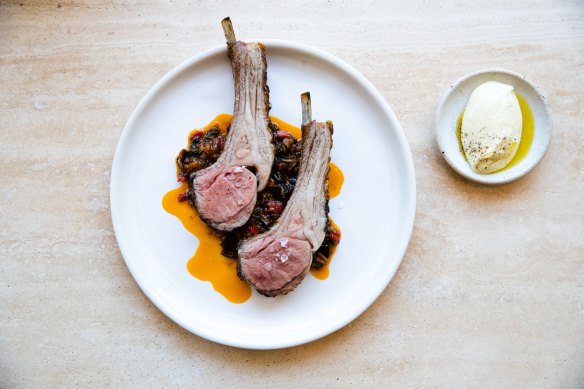 Dishes such as the Magra lamb cutlets can be sized down for solo diners at Mimi’s. 