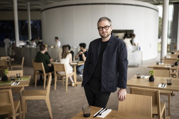 Chef Clayton Wells at his new eatery at Sydney Modern.