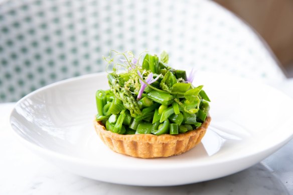 Tartlette of summer greens and fromage blanc.