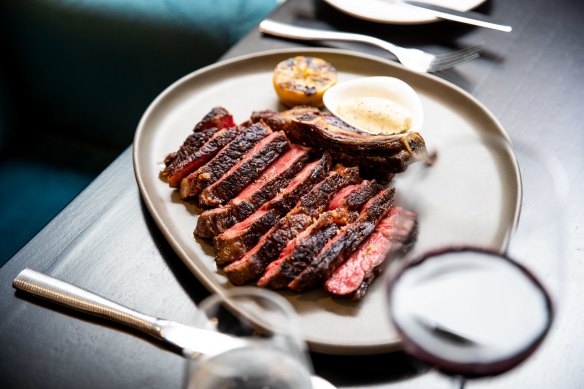 CopperTree Farms dry-aged Friesian rib-eye.