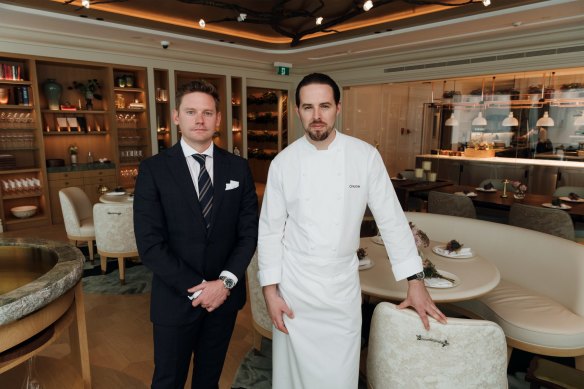 Oncore restaurant manager Michael Stoddart and head chef Alan Stuart at Crown Casino Sydney. 