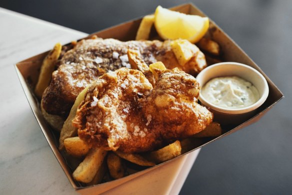 Battered fish and chips from Fish Butchery in Sydney.
