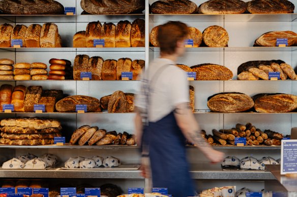 Breads and pastries on display at the new Cremorne location.