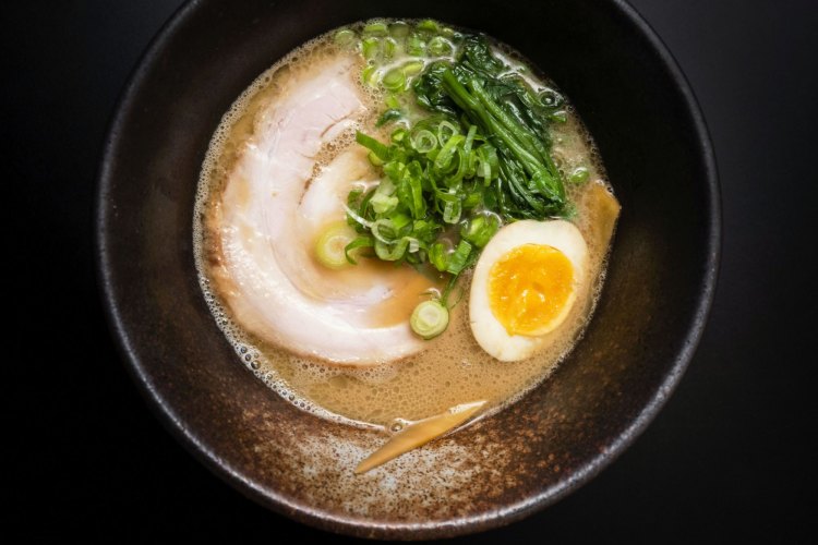 BONES RAMEN - GOOD WEEKEND - Pork chashu-topped shoyu ramen at Bones Ramen in Rushcutters Bay Sydney CBD on the 03/02/22 (Photo by Christopher Pearce)