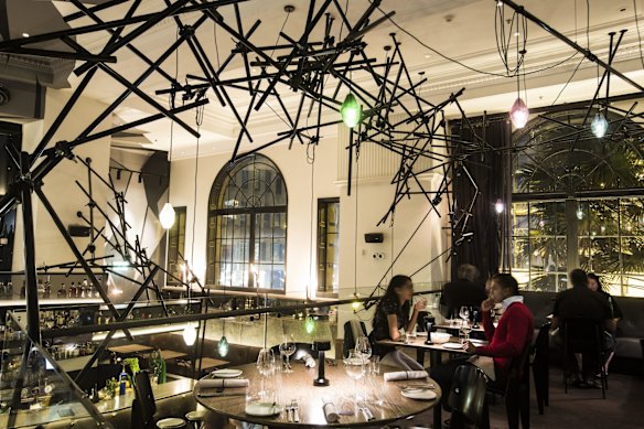 The modern dining room at Bentley following the renovations. 