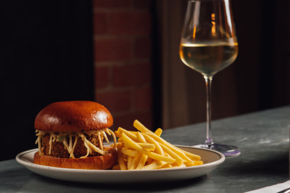 The duck-terrine burger at Bar Margaux.