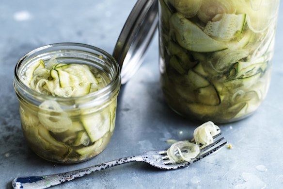 Pickled zucchini will perk up your plate.