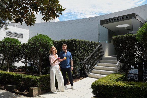 Brother and sister Kate and James McMahon at their restaurant, Catalina Rose Bay. 