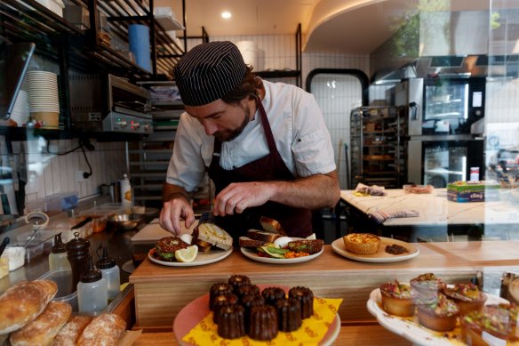 Head chef Tom Clunie at Lucien Baked Goods in Parramatta.