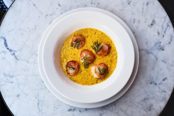 Scallops- France Soir in South Yarra-Â Good Food review of the best dishes for Bastille day- 9thÂ July 2020 The Age News Picture by JOE ARMAO