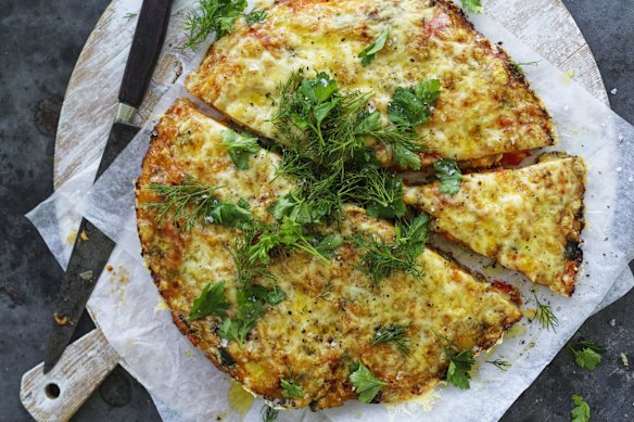 Cheesy vegetable hash.