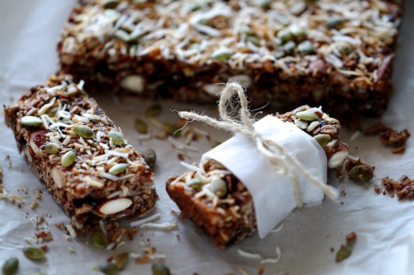 recipes Cranberry, oat and almond energy bars.