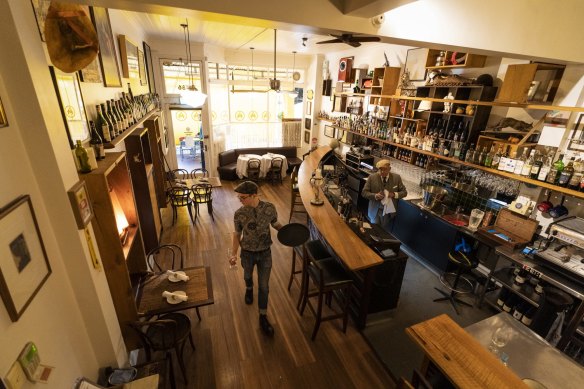 Gerald’s Bar in Carlton North, a cosy cocoon filled with collectables.