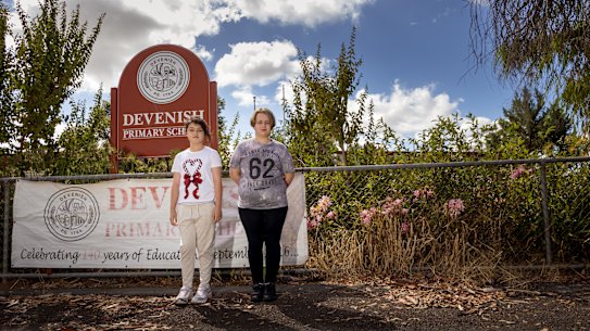 Tassy Gregory and Lilly Binion would like to attend Devenish Primary School, but it has been destaffed due to low enrolments. 