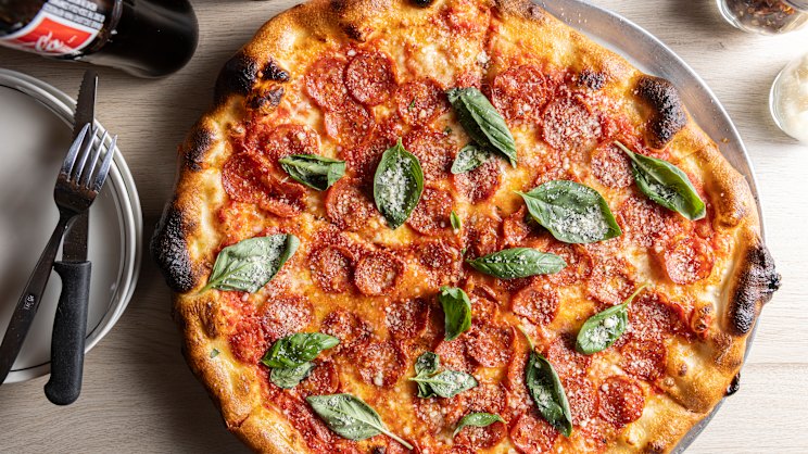 theage.com.au - Emma Breheny - Review: These supersized pizzas (with a secret weapon) are perfect for our maxxed-out times