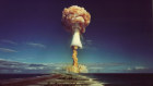 A mushroom cloud after an atomic bomb test in French Polynesia in 1971.