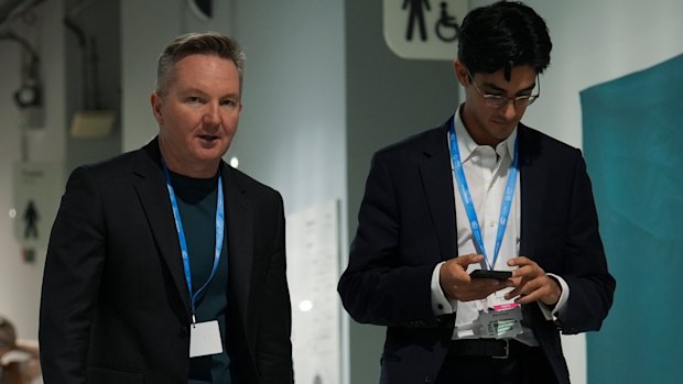 Chris Bowen attended last year’s climate talks in Baku, but has yet to secure Australia’s hosting rights.
