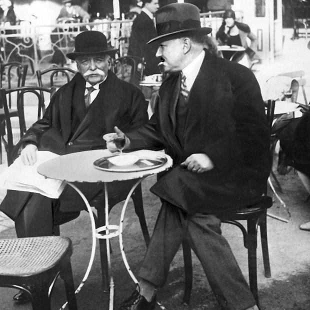 Proto-rock star Auguste Escoffier, left, in Paris in 1935. His cookbooks are used to train chefs today. 