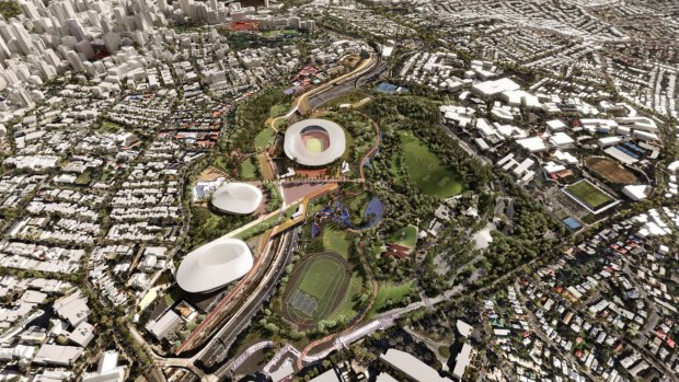 The proposed Victoria Park stadium precinct.