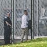 Jarryd Hayne leaves prison on Wednesday afternoon.
