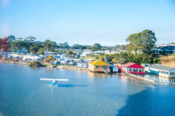 An aerial view of the Narooma Oyster Festival.