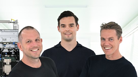 Firmus Technologies founders (from left) Jonathan Levee, Tim Rosenfield and Oliver Curtis.