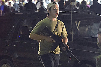 Kyle Rittenhouse on the night of the shootings in Kenosha in August, 2020.